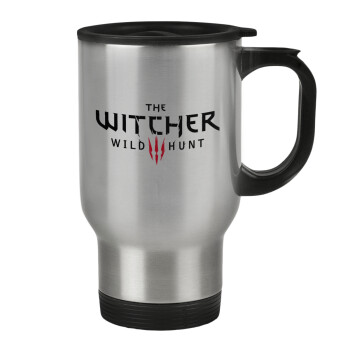 The witcher III wild hunt, Stainless steel travel mug with lid, double wall 450ml