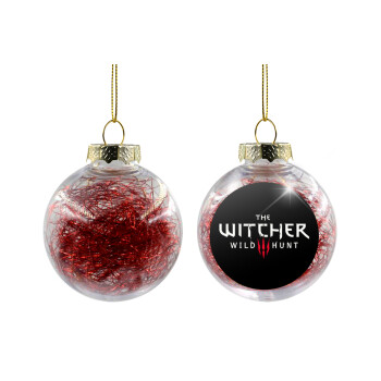 The witcher III wild hunt, Transparent Christmas tree ball ornament with red filling 8cm