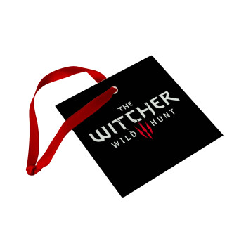 The witcher III wild hunt, Christmas ornament, glass square ornament 9x9cm