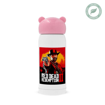 Red Dead Redemption 2, Pink stainless steel thermal flask, 320ml