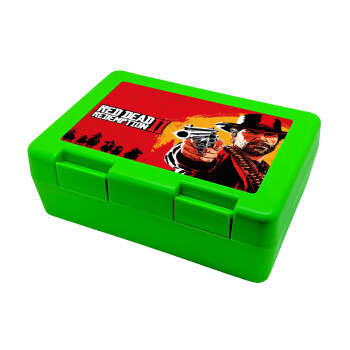 Red Dead Redemption 2, Children's cookie container GREEN 185x128x65mm (BPA free plastic)