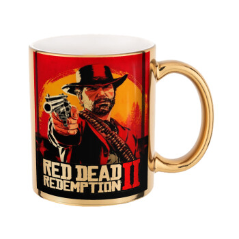 Red Dead Redemption 2, Mug ceramic, gold mirror, 330ml