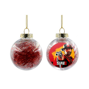 Red Dead Redemption 2, Χριστουγεννιάτικη μπάλα δένδρου διάφανη με κόκκινο γέμισμα 8cm