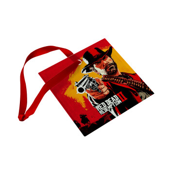 Red Dead Redemption 2, Christmas ornament, glass square ornament 9x9cm