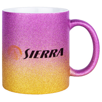 SIERRA, Κούπα Χρυσή/Ροζ Glitter, κεραμική, 330ml