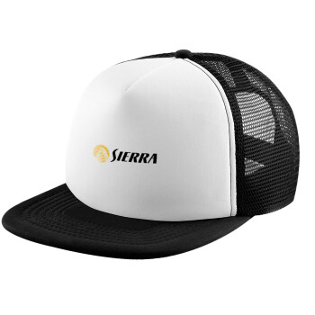 SIERRA, Καπέλο παιδικό Soft Trucker με Δίχτυ ΜΑΥΡΟ/ΛΕΥΚΟ (POLYESTER, ΠΑΙΔΙΚΟ, ONE SIZE)