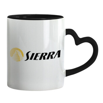 SIERRA, Mug heart black handle, ceramic, 330ml