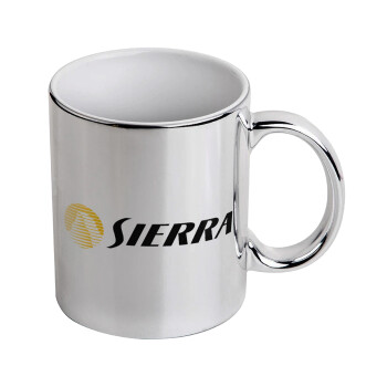 SIERRA, Mug ceramic, silver mirror, 330ml