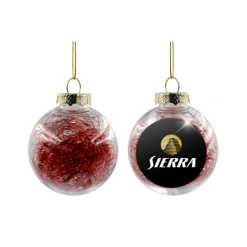 SIERRA, Transparent Christmas tree ball ornament with red filling 8cm