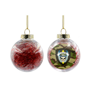 Special force, Transparent Christmas tree ball ornament with red filling 8cm