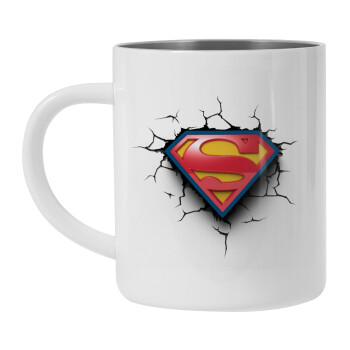 Superman cracked, Mug Stainless steel double wall 300ml