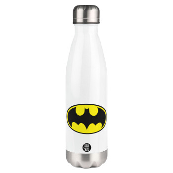 Batman, Metal mug thermos White (Stainless steel), double wall, 500ml