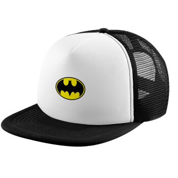 Batman, Child's Soft Trucker Hat with BLACK/WHITE Mesh (POLYESTER, CHILD, ONE SIZE)