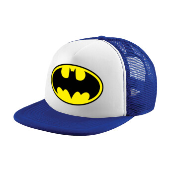 Batman, Καπέλο παιδικό Soft Trucker με Δίχτυ ΜΠΛΕ/ΛΕΥΚΟ (POLYESTER, ΠΑΙΔΙΚΟ, ONE SIZE)