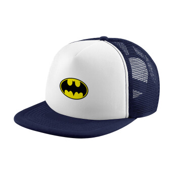 Batman, Καπέλο παιδικό Soft Trucker με Δίχτυ ΜΠΛΕ ΣΚΟΥΡΟ/ΛΕΥΚΟ (POLYESTER, ΠΑΙΔΙΚΟ, ONE SIZE)