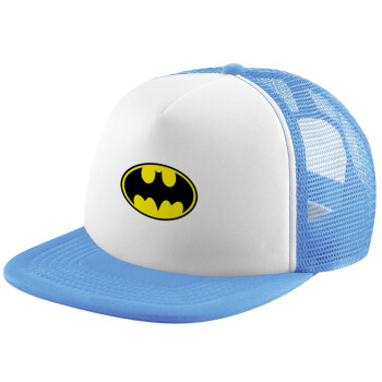 Batman, Child's Soft Trucker Hat with Blue/White Mesh (POLYESTER, CHILD, ONE SIZE)