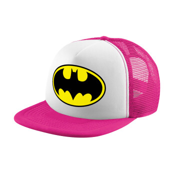 Batman, Καπέλο παιδικό Soft Trucker με Δίχτυ ΡΟΖ/ΛΕΥΚΟ (POLYESTER, ΠΑΙΔΙΚΟ, ONE SIZE)