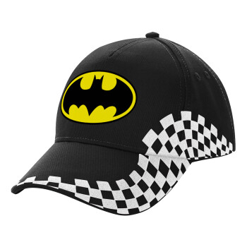 Batman, Adult Ultimate BLACK RACING Cap, (100% COTTON DRILL, ADULT, UNISEX, ONE SIZE)