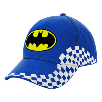 Batman, Adult Ultimate BLUE RACING Cap, (100% COTTON DRILL, ADULT, UNISEX, ONE SIZE)