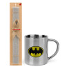 Easter Set, metallic thermal cup (300ml) & Easter aromatic flat candle (30cm) (GRAY)