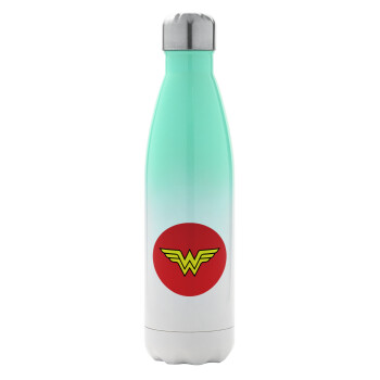 Wonder woman, Metal mug thermos Green/White (Stainless steel), double wall, 500ml