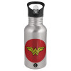 Metallic Silver with straw (500ml)