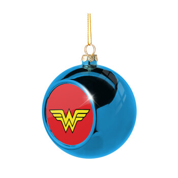 Wonder woman, Blue Christmas tree ball ornament 8cm