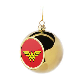 Wonder woman, Golden Christmas tree ball ornament 8cm