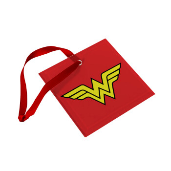 Wonder woman, Christmas ornament, glass square ornament 9x9cm