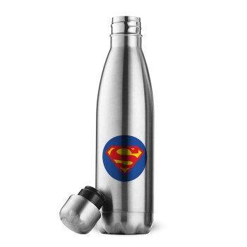 Superman, Μεταλλικό παγούρι θερμός Inox (Stainless steel), διπλού τοιχώματος, 500ml