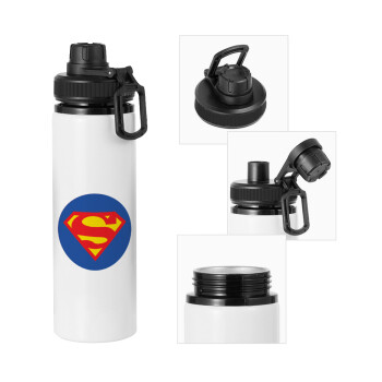 Superman, Μεταλλικό παγούρι νερού με καπάκι ασφαλείας, αλουμινίου 850ml