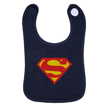 Superman, Σαλιάρα με Σκρατς 100% Organic Cotton Μπλε (0-18 months)