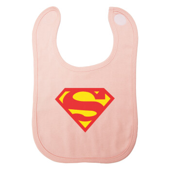 Superman, Σαλιάρα με Σκρατς ΡΟΖ 100% Organic Cotton (0-18 months)