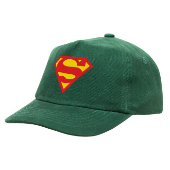 Superman, Children's Baseball Cap, 100% Cotton Drill, GREEN (COTTON, CHILDREN'S, ONE SIZE)