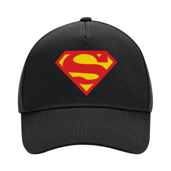 Superman, Adult Ultimate Hat BLACK, (100% COTTON DRILL, ADULT, UNISEX, ONE SIZE)