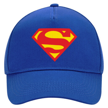 Superman, Ultimate Adult Hat BLUE, (100% COTTON DRILL, ADULT, UNISEX, ONE SIZE)