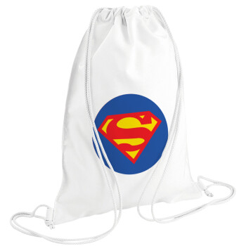 Superman, Backpack pouch GYMBAG white (28x40cm)