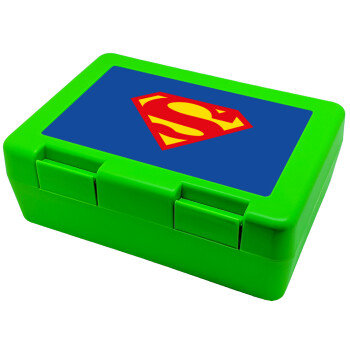 Superman, Παιδικό δοχείο κολατσιού ΠΡΑΣΙΝΟ 185x128x65mm (BPA free πλαστικό)