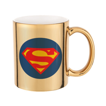 Superman, Mug ceramic, gold mirror, 330ml