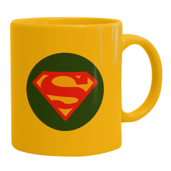 Superman, Κούπα, κεραμική κίτρινη, 330ml (1 τεμάχιο)