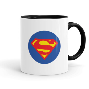 Superman, Mug colored black, ceramic, 330ml