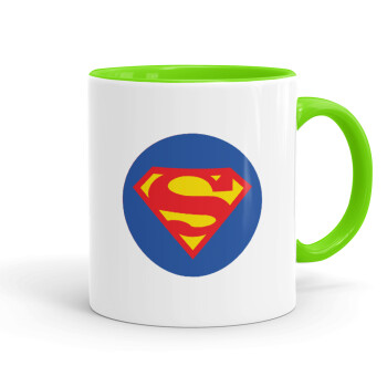 Superman, Mug colored light green, ceramic, 330ml
