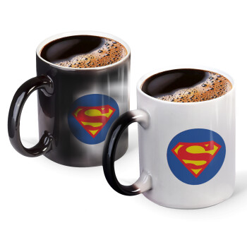 Superman, Color changing magic Mug, ceramic, 330ml when adding hot liquid inside, the black colour desappears (1 pcs)