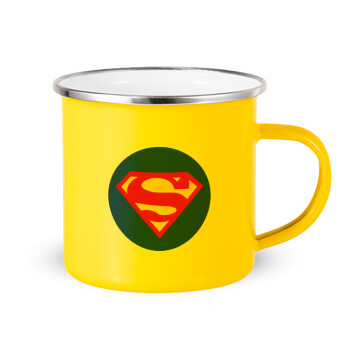 Superman, Yellow Enamel Metallic Cup 360ml