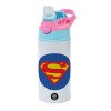 Children's hot water bottle, stainless steel, with safety straw, Pink/BlueCiel (360ml) BPA FREE