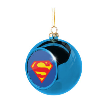 Superman, Blue Christmas tree ball ornament 8cm