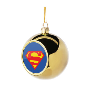 Superman, Golden Christmas tree ball ornament 8cm