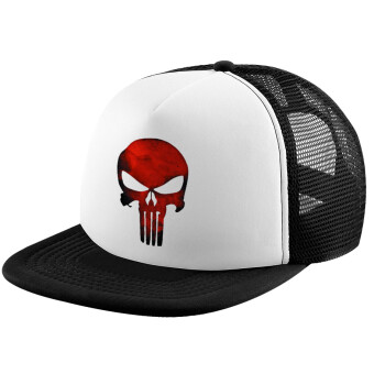 Red skull, Καπέλο Ενηλίκων Soft Trucker με Δίχτυ Black/White (POLYESTER, ΕΝΗΛΙΚΩΝ, UNISEX, ONE SIZE)