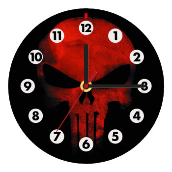 Red skull, Wooden wall clock (20cm)
