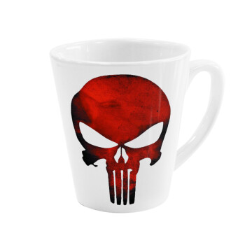 Red skull, Κούπα κωνική Latte Λευκή, κεραμική, 300ml